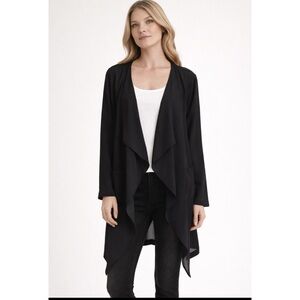 Trouve Black Draped Longline Jacket